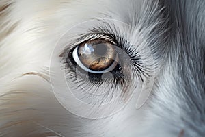 Close up of dog eye.