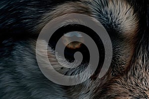 close up of a dog eyes. Generative AI