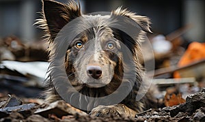 Close Up of Dog Laying on Ground