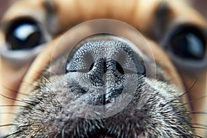 Close-Up of a Dogs Nose and Nostrils.. Generative AI