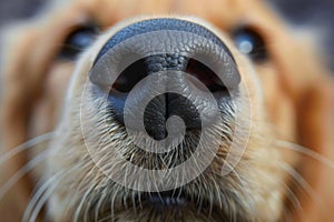 Close Up of Dogs Nose and Nostrils. Generative AI