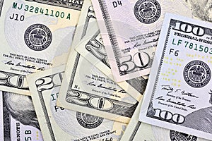 Dollar USD banknotes background