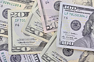 Dollar USD banknotes background