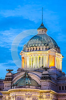 close up dome of Ananta Samakom Throne Hall, the Italian Renaissance architectures