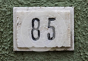 Close up of Door Numbers photo