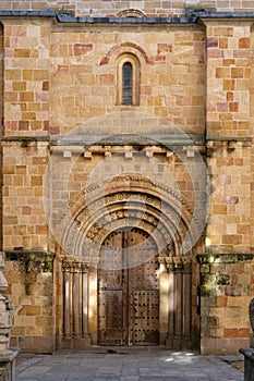 Close-up of a door of the Parish of St. Peter the Apostle in Avila, Spain. photo