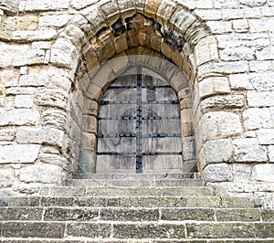 Close-up of the Door tower of the castle at Caernarfon