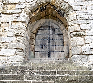 Close-up of the Door tower of the castle at Caernarfon