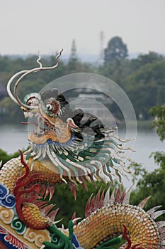 Dragon at Viharn Sien in Huai Yai photo