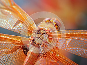 Close-up of a dragonflys wings