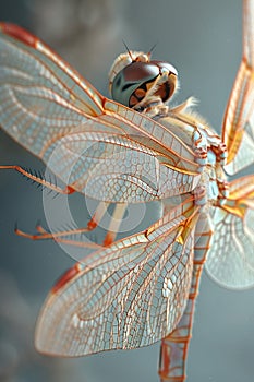 Close-up of a dragonflys wings