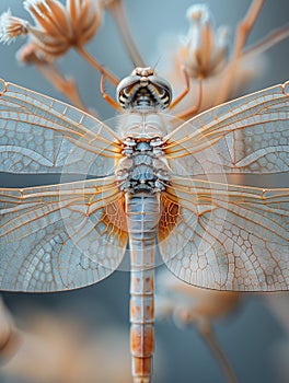 Close-up of a dragonflys wings