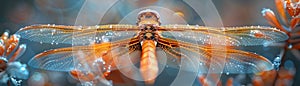 Close-up of a dragonflys wings