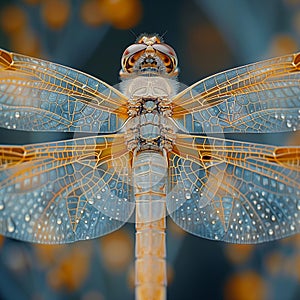 Close-up of a dragonflys wings