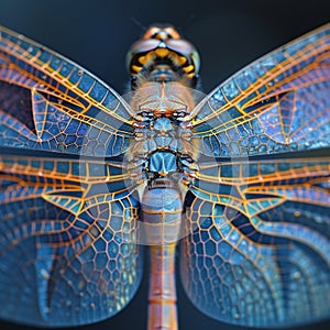 Close-up of a dragonflys wings