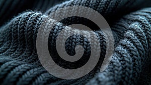 Close-up of Draped Dark Gray Knitted Fabric