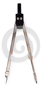 Close-up Drawing compass isolated on white background