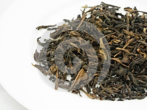 Close up dried earl grey tea leaves