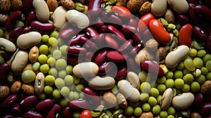 Closeup of dried mixed beans