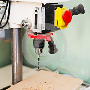 Close-up of drill press
