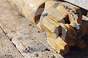 Close up of a drilling bit.