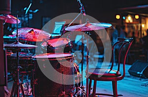 Dramatic Stage Lighting on a Drum Kit
