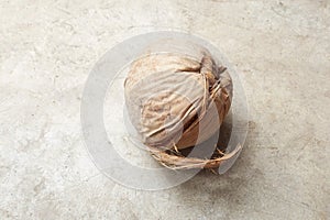 Dry coconut on cement floor