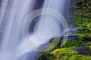 Close up of Dry Falls Waterfall in Highlands, North Carolina, USA