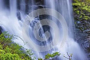 Close up of Dry Falls Waterfall in Highlands, North Carolina, USA