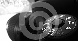 Close up of DSLR camera