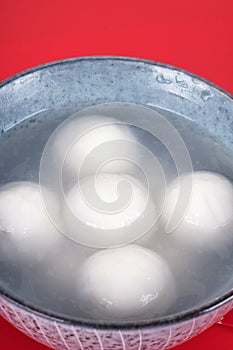 Close up of the dumplings in the bowl