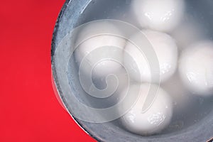 Close up of the dumplings in the bowl