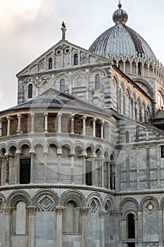 Close-up of the Duomo cathedral of Pisa. Tuscany, Italy