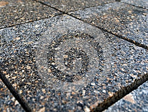 Close-up of the durable granite magmatite tiles