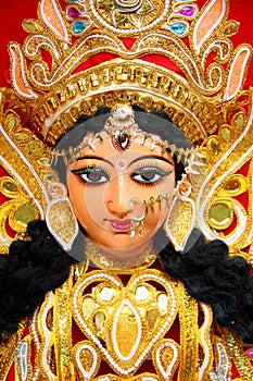 A Close Up Of Durga Idol.