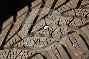 Close-up of dusty tire