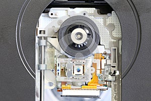Close up DVD-ROM head reader