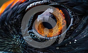 Close-up of eagle's eye. Macro of hawk's eye