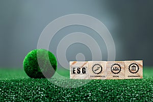 Close up earth on nature background. ESG Environmental, social, and corporate governance concept. Nature Ð¡onservation, Ecology,