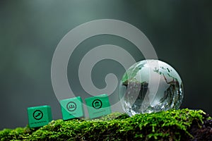 Close up earth on nature background. ESG Environmental, social, and corporate governance concept. Nature Ð¡onservation, Ecology,