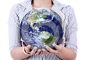 Close-up of earth in woman's hands