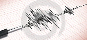 Close up of an earthquake seismograph polygraph machine vector photo