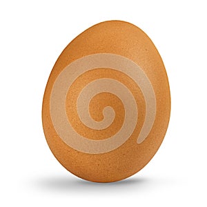 Close up of an egg isolated on white background