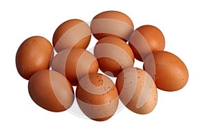 Close up of eggs on white background with Clipping Path