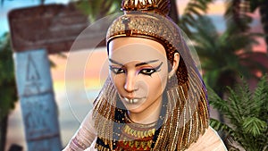 Close Up Of Egyptian Pharaoh Queen Cleopatra