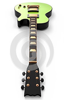 Close-up Electric acoustic guitar isolated on white background.