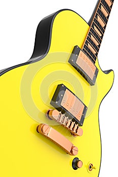 Close-up Electric acoustic guitar isolated on white background.