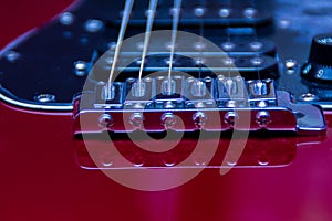 Close-up of an electric guitar