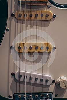 Close-up of an electric guitar