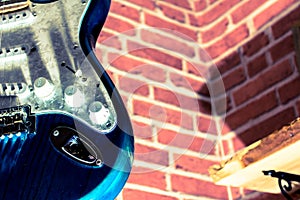 Close up electric guitar